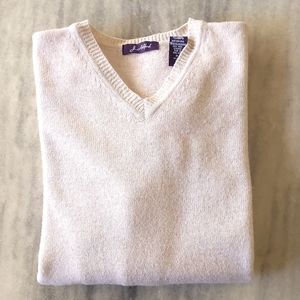 Men's 100% Pure new wool V-Neck sweater.